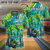 BlueJoses Bowling Ball & Pins Galaxy Graffiti Style Multicolor Customized Name 3D Shirt ( 4 Colors )