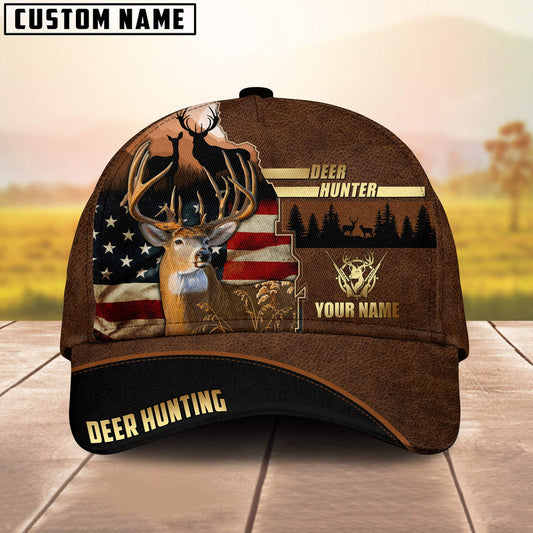 BlueJose Deer Hunting American Flag Pattern Personalized Cap 3D Printed Multicolor (6 colors)