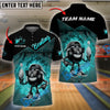 BlueJose Bowling Ball & Pins Fire Funny Bowling Ball Multicolor Options Personalized Name, Team Name 3D Shirt (4 Colors)