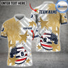 BlueJose Billiards Ball 8 American Flag Star Personalized Name Shirt (4 Colors)