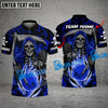 BlueJose Bowling And Pins Reaper Flame Customized Name 3D Shirt (4 Colors)