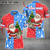 BlueJose Bowling Ball & Pins Merry Christmas Santa Multicolor Option Customized Name 3D Shirt (3 Colors)