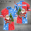 BlueJose Darts Merry Christmas Santa Multicolor Option Customized Name Shirt (3 Colors)