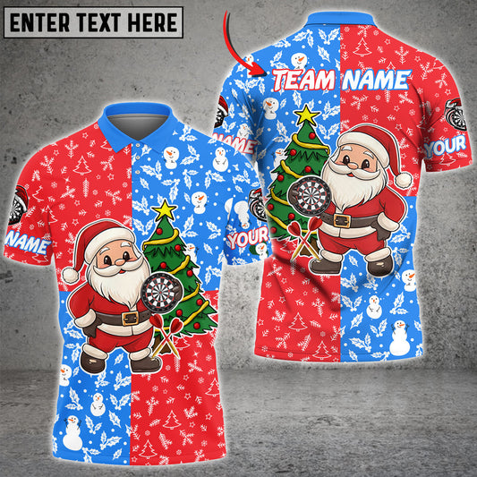 BlueJose Darts Merry Christmas Santa Multicolor Option Customized Name Shirt (3 Colors)
