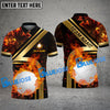 BlueJose Golf Metal Flame Premium Customized Name, Team Name 3D Shirts (4 Colors)