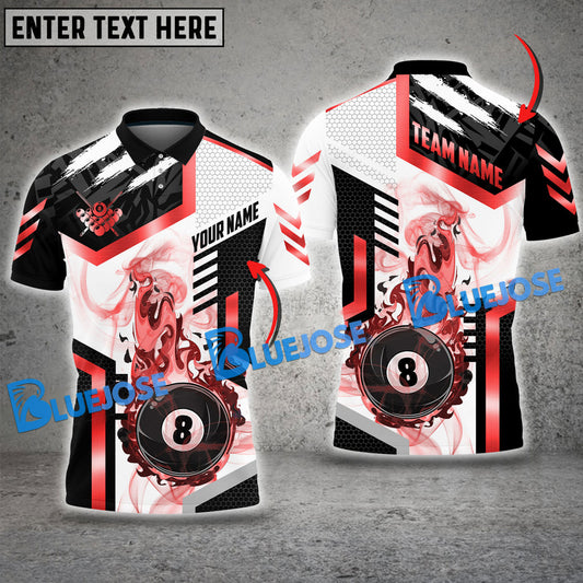 BlueJose Billiards Ball 8 Premium Line Smoke Personalized Name Shirt (4 Colors)