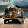 BlueJose Deer Hunting American Flag Pattern Multicolor Personalized Name 3D Cap (4 colors)