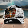 BlueJose Deer Hunting American Flag Pattern Multicolor Personalized Name 3D Cap (4 colors)