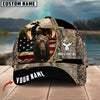 BlueJose Moose Hunting American Flag Pattern Multicolor Personalized Name 3D Cap (4 colors)