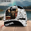 BlueJose Moose Hunting American Flag Pattern Multicolor Personalized Name 3D Cap (4 colors)