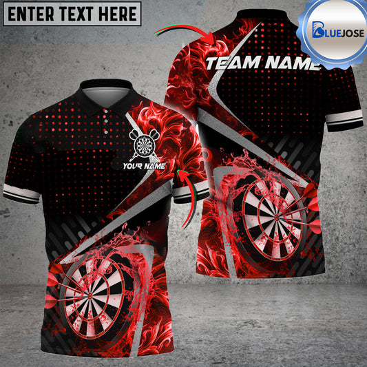 BlueJose Darts Fire Lava Customized Name 3D Shirt (4 Colors)