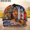 BlueJose Deer Huntaholic American Hunting Camo Pattern Multicolor Personalized Name 3D Cap (4 colors)