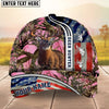 BlueJose Deer Huntaholic American Hunting Camo Pattern Multicolor Personalized Name 3D Cap (4 colors)