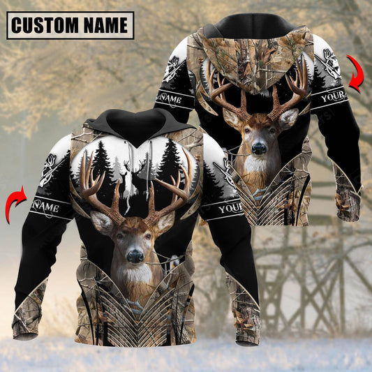 BlueJose Personalized Name Deer Hunting Camouflage Forest Pattern  3D Shirts ( 3 Colors )