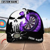 BlueJose Darts Skull Dartboard Pattern Personalized Name Cap (4 Colors)