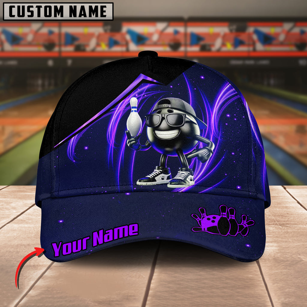 BlueJoses Bowling And Pins Light Funny Ball Personalized Name Cap