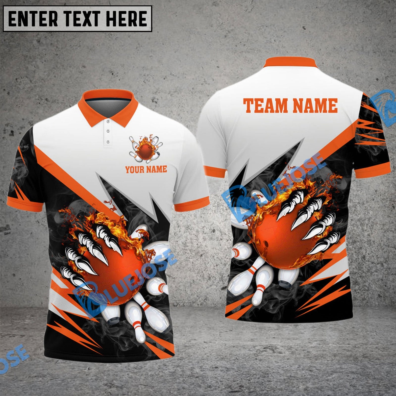 BlueJose Bowling And Pins Lightning Claws Pattern Customized Name 3D Shirt (4 Colors)