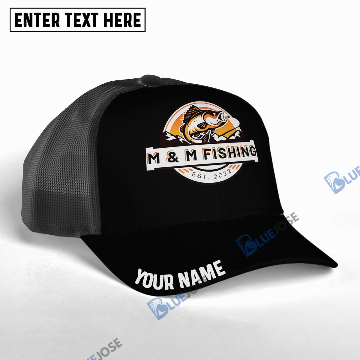 BlueJose Personalized M&M Fishing Mesh Cap