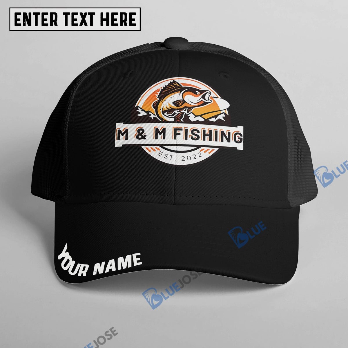 BlueJose Personalized M&amp;M Fishing Mesh Cap