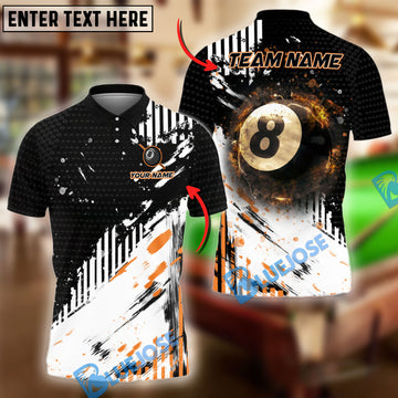 BlueJose Billiards Ball 8 Pool Power Strike Personalized Name & Team Name Shirt (4 Colors)