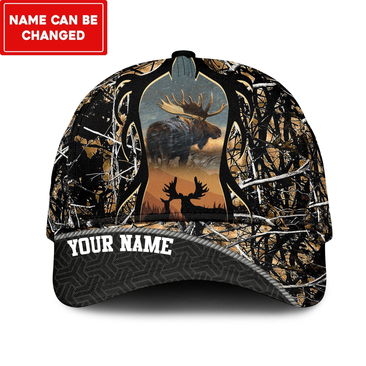 BlueJose Moose Hunting Multicolor Personalized Cap