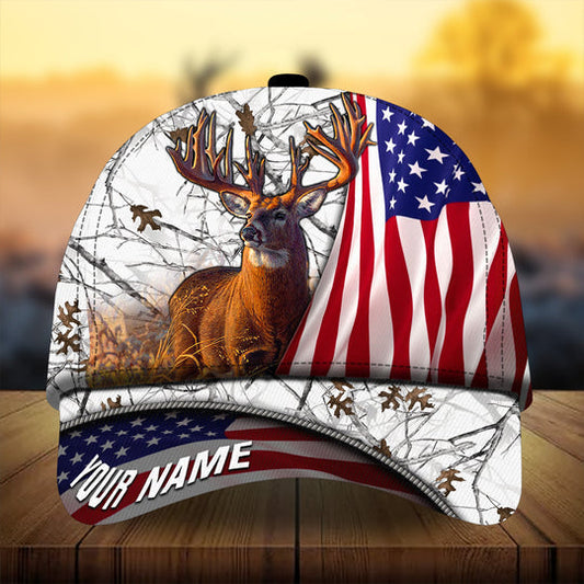 BlueJose Premium Florapunk Flag Deer Hunting Personalized Cap