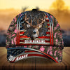 BlueJose Premium Florapunk Cracked Flag Deer Hunting Personalized Cap