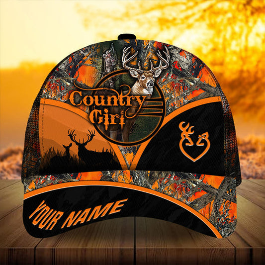 BlueJose Premium Florapunk Country Girl Deer Hunting Trucker Personalized Cap