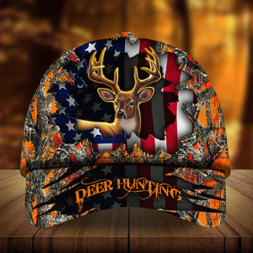 BlueJose Eternity Cracked Flag Deer Hunting Multicolor Cap