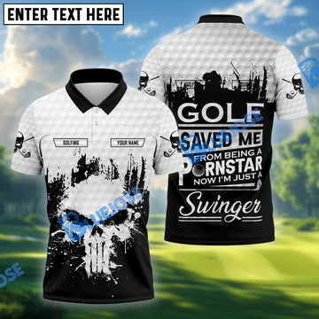 BlueJose Golf Saved Me From Being A Porn Star Now I'm Just A Swinger Shirt Custom Name, Team Name 3D Shirts