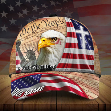 BlueJose Premium American Eagle In God We Trust Cap Personalized