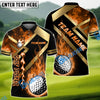 BlueJose Golf Metal and Fire Customized Name, Team Name 3D Shirts (4 Colors)