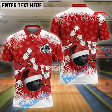 BlueJose Bowling And Pins Santa Christmas Personalized Shirt ( 3 Colors)