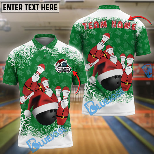 BlueJose Bowling And Pins Santa Christmas Personalized Shirt ( 3 Colors)