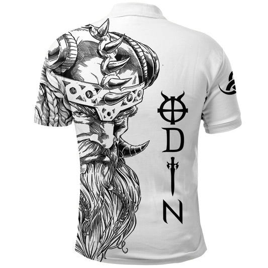 BlueJose Viking Style - Odin Horn of Odin Tattoo Polo Shirt