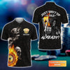 BlueJose Poker Themed Skull Casino Just Shut Up & Fold Already Personalized Name 3D Polo Shirt