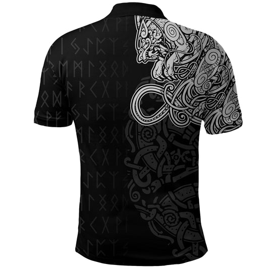 BlueJose Viking Style Polo Shirt Fenrir och Jormungand - Special Tattoo Style