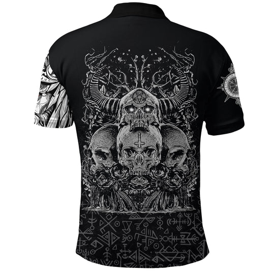 BlueJose Viking Style Skull Honor Polo Shirts