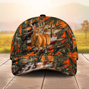 BlueJose Cross And Deer Multicolor Personalized Cap