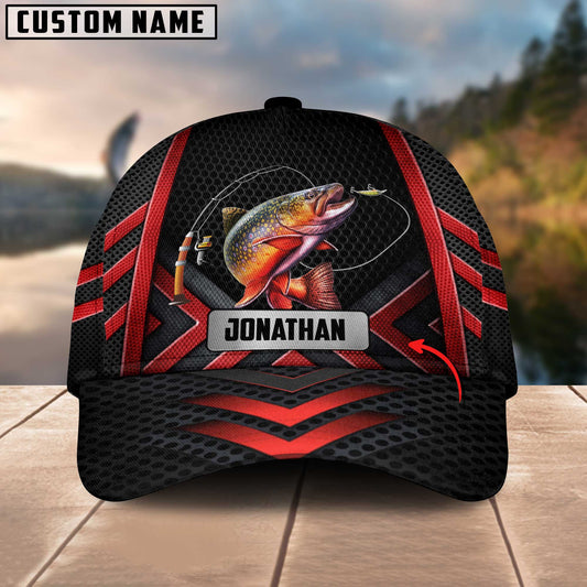 BlueJose  Personalized Fishing Black & Red Cap