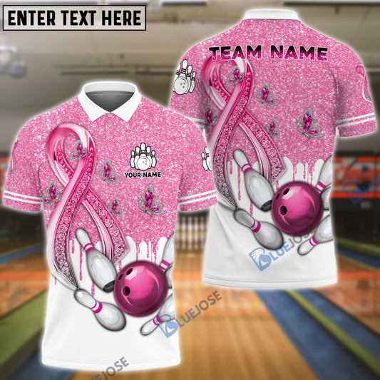 BlueJose Bowling And Pins Awareness Edition Customized Name 3D Shirt (4 Colors)