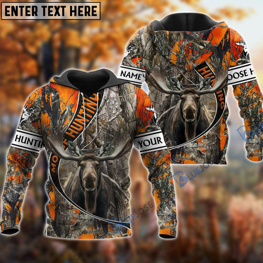 BlueJose The Premium Moose Hunting Camo Personalized Name 3D Shirt