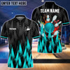 BlueJoses Bowling And Pins Sword Legend Customized Name, Team Name 3D Shirt (4 Colors)