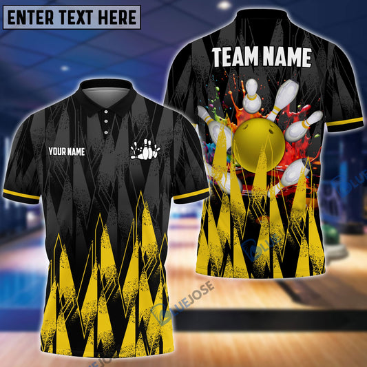 BlueJoses Bowling And Pins Sword Legend Customized Name, Team Name 3D Shirt (4 Colors)