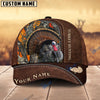 BlueJose Turkey Hunting Leather Pattern Personalized Name Cap