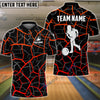 BlueJoses Bowling and Pins Black Red Customized Name, Team Name 3D Shirt