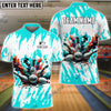 BlueJoses Bowling And Pins Ink Broken Pattern Customized Name 3D Shirt (5 Colors)