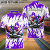 BlueJoses Bowling And Pins Ink Broken Pattern Customized Name 3D Shirt (5 Colors)