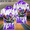 BlueJoses Bowling And Pins Ink Broken Pattern Customized Name 3D Shirt (5 Colors)