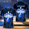 BlueJoses Personalized Name and Team Name Bowling and Pins Multicolor 3D Shirt, Personalized Shirts For Bowling Players